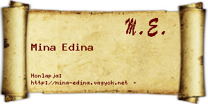 Mina Edina névjegykártya